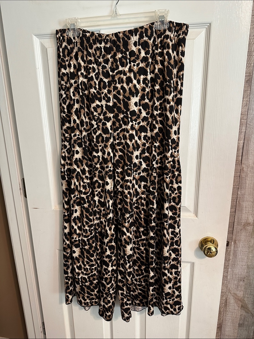 SHEIN Leopard Print Wide Leg Pants - Black & Brown